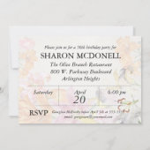 Watercolor Lilies Custom Birthday Einladung (Rückseite)