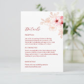 Watercolor Line Art Cherry Blossom Details Begleitkarte (Stehend Vorderseite)