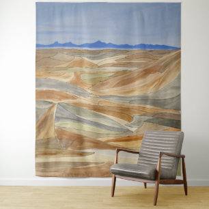 Watercolor Line Printwerbung für Desolat Regions Wandteppich