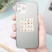 Watercolor Lineart Christmas Pattern Aufkleber (Telefon)