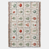 Watercolor Lineart Christmas Pattern Decke (Vorderseite Vertikal)