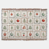 Watercolor Lineart Christmas Pattern Decke (Vorderseite)