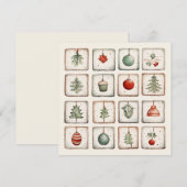 Watercolor Lineart Christmas Pattern Einladung (Vorne/Hinten)