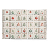 Watercolor Lineart Christmas Pattern Kissenbezug (Rückseite)