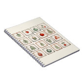 Watercolor Lineart Christmas Pattern Notizblock (Rechte Seite)