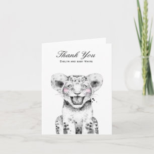 Watercolor Lion Cub   Babydusche Dankeschön Karte