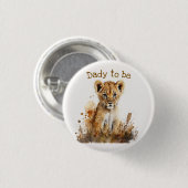 Watercolor Lion King`s Baby Dusche Button (Vorne & Hinten)