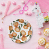 Watercolor Little Cutie Orange Citrus Pappteller (Party)