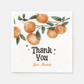 Watercolor Little Cutie Orange Citrus Thank You Serviette (Vorderseite)
