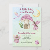 Watercolor Little Fairy Whimsical Baby Shower Einladung (Vorderseite)
