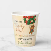 Watercolor Little Muchacho Bear Baby Shower Fiesta Pappbecher (Vorderseite)