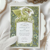 Watercolor Ljubljana Slovenien Dragon Wedding Einladung