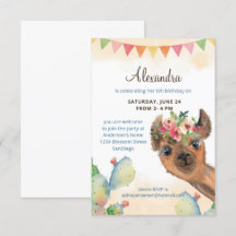 Watercolor Llama Birthday