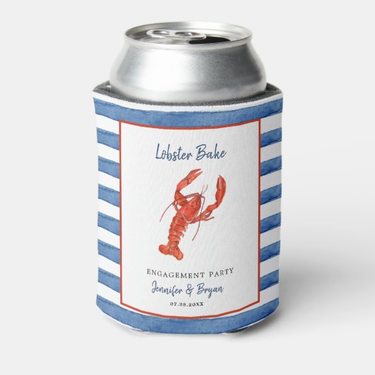 Watercolor Lobster Bake Engagement Party Dosenkühler (Kanne Rückseite)