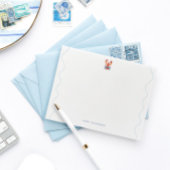 Watercolor Lobster Coastal Flat Note Card Mitteilungskarte