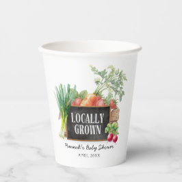 Watercolor Locally Grown Baby Shower Pappbecher