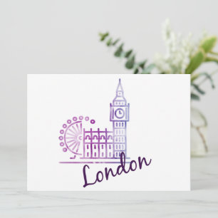Watercolor London Big Ben Holiday Card - Großbrita Feiertagskarte