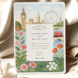 Watercolor London Big Ben Wedding Einladung