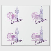 Watercolor London Geschenkpapier (Flach)