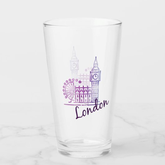 Watercolor London Glas (Rückseite)