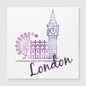 Watercolor London Magnetkarte (Vorderseite)