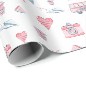 Watercolor London Pattern Geschenkpapier (Rolleneckpunkt)