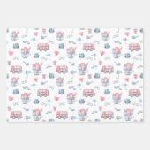 Watercolor London Pattern Geschenkpapier Set (Vorderseite)