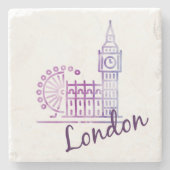 Watercolor London Steinuntersetzer (Vorderseite)