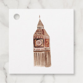 Watercolor London UK Hochzeit in Urlaubsort Geschenkanhänger