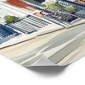 Watercolor London: Viktorianische Stadthäuser Poster (Ecke)