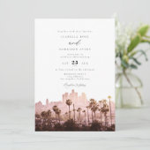 Watercolor Los Angeles California Einladung (Stehend Vorderseite)