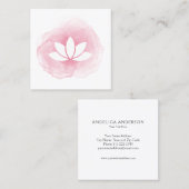 Watercolor-Lotos-Blumen-Geschäfts-Karte Quadratische Visitenkarte (Vorne/Hinten)