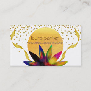 Watercolor-Lotos-Blumen-Logo-Yoga-heilende Visitenkarte