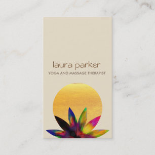 Watercolor-Lotos-Blumen-Logo-Yoga-heilende Visitenkarte