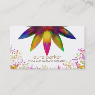 Watercolor-Lotos-Blumen-Logo-Yoga-heilende Visitenkarte