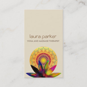 Watercolor-Lotos-Blumen-Logo-Yoga-heilende Visitenkarte