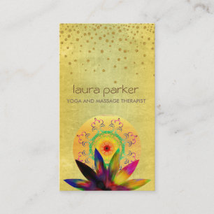 Watercolor-Lotos-Blumen-Logo-Yoga-heilende Visitenkarte