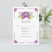 Watercolor Lotus Blume Indian Wedding RSVP Karte (Stehend Vorderseite)