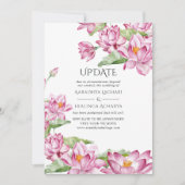 Watercolor Lotus Blume Indian Wedding Update Einladung (Vorderseite)