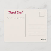 Watercolor Lotus Blume Vielen Dank Postkarte (Rückseite)