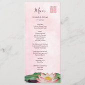 Watercolor Lotus Chinese Wedding Menu Card Menükarte (Vorderseite)