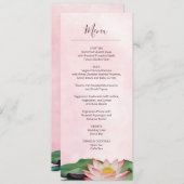 Watercolor Lotus Wedding Menu Card Einladung (Vorne/Hinten)