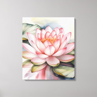 Watercolor-Lotusblume auf Stretch-Leinwand Leinwanddruck