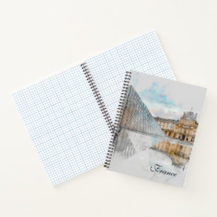 Watercolor Louvre Notebook - Paris Art Travel Notizblock