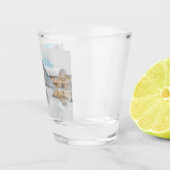 Watercolor Louvre Paris Shot Glass | Architektur Schnapsglas (Rechts)