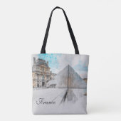 Watercolor Louvre Tote Bag - Paris Reisen Art Tasche (Rückseite)