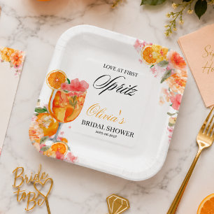 Watercolor Love auf den ersten Spritzer Junggesell Pappteller