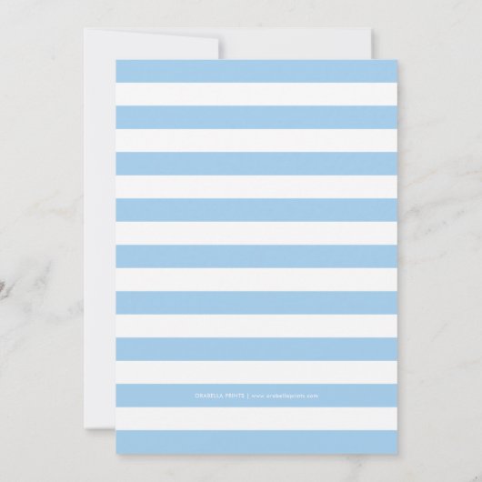 Watercolor Luau Babydusche Einladung | Blau (Rückseite)