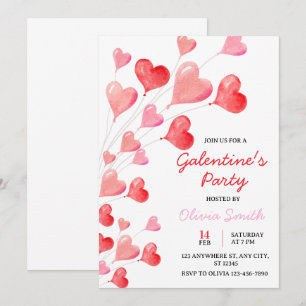 WATERCOLOR-LUFTBALLONS GALENTINES-TAG-PARTY EINLADUNG