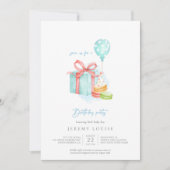 Watercolor Macaroons Baby Boy Birthday Party Invit Einladung (Vorderseite)